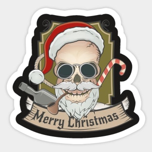 Skull and Pipe for Daddy. Classic Christmas T-Shirt Sticker